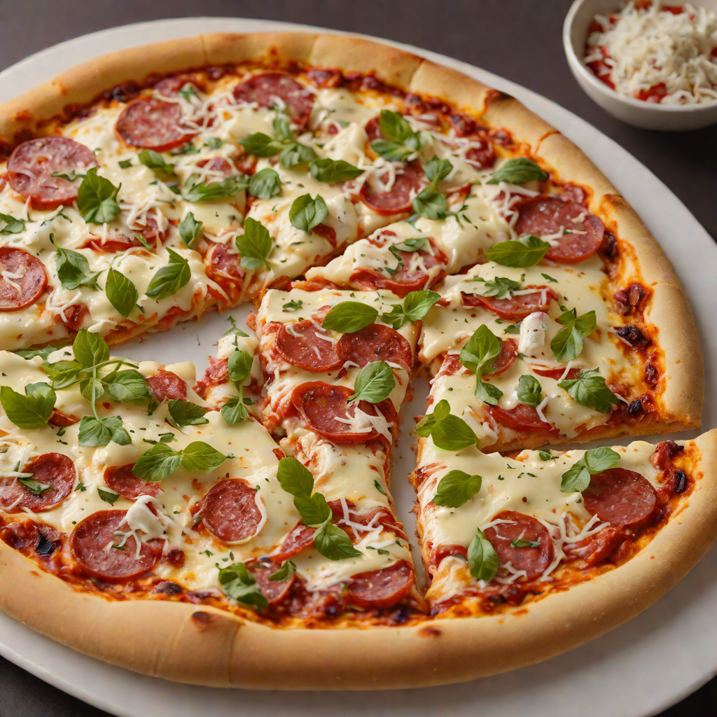 Thin-Crust New York-Style Pizza with Pepperoni and Mozzarella