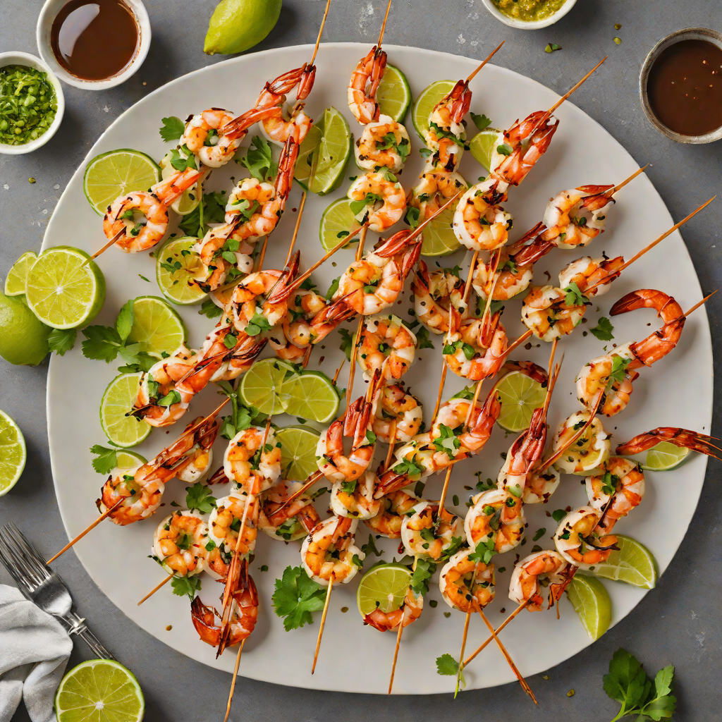 Grilled Skateboard BBQ Shrimp Skewers with Spiced Lime Marinade