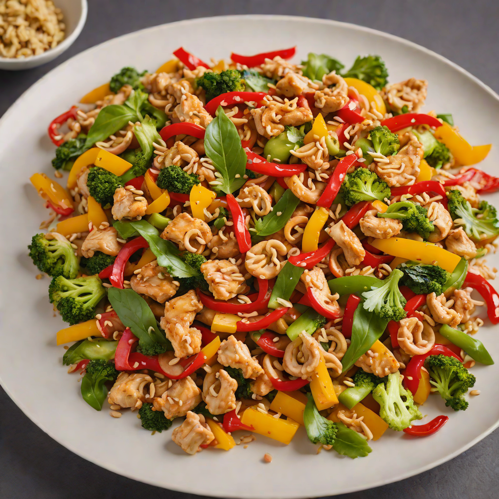 Spicy Chicken Stir-Fry with Cashew and Bell Peppers