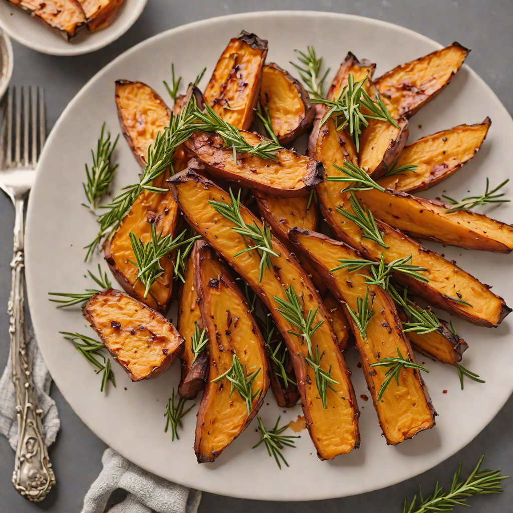 Maple-Glazed Roasted Sweet Potatoes with Rosemary