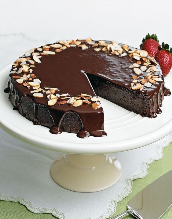 No-Bake Chocolate Almond Torte with Espresso Drizzle