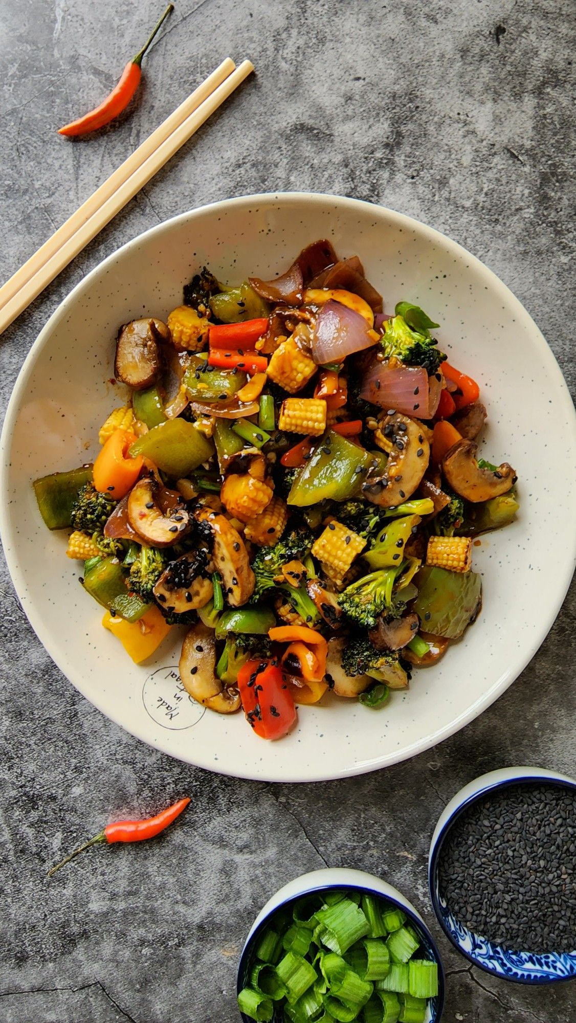 Vegetable Stir-Fry with Ginger and Sesame Sauce