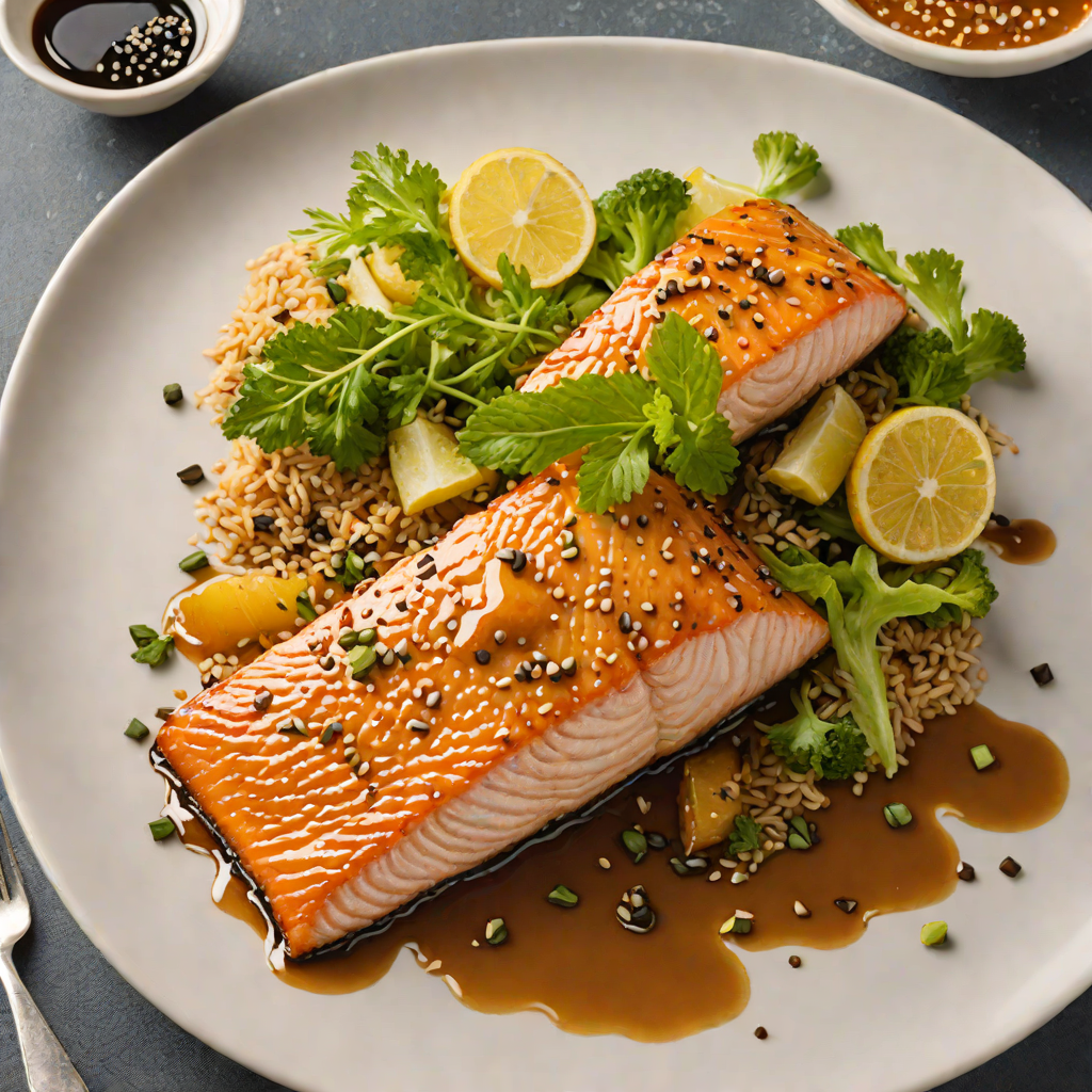Pan-Roasted Salmon with Honey-Soy Glaze and Sesame Seeds
