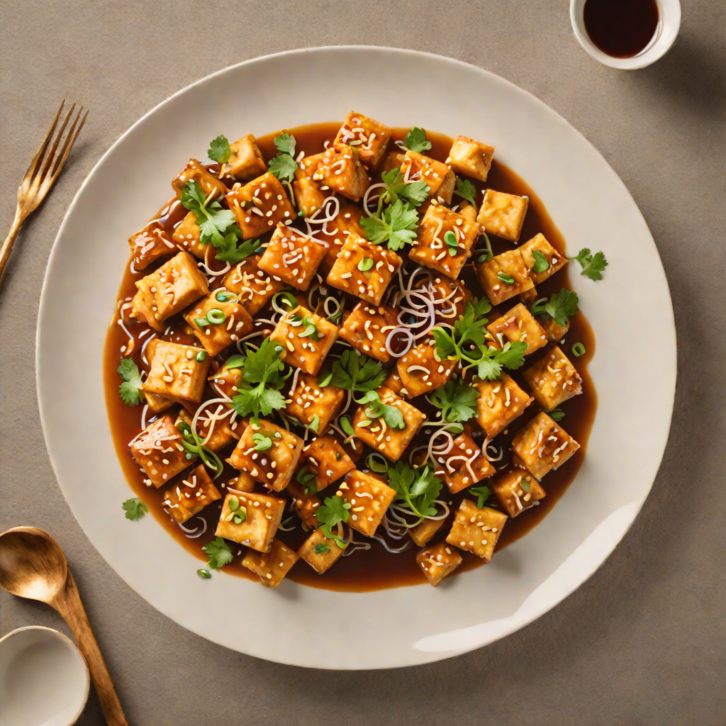 Stir-Fried Tofu with Garlic and Ginger in Spicy Amazonian Sauce