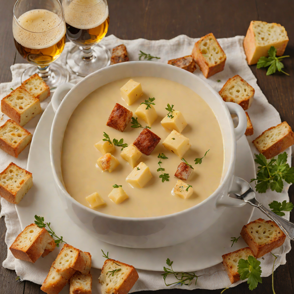 Beer and Cheese Fondue with Rustic Bread Cubes