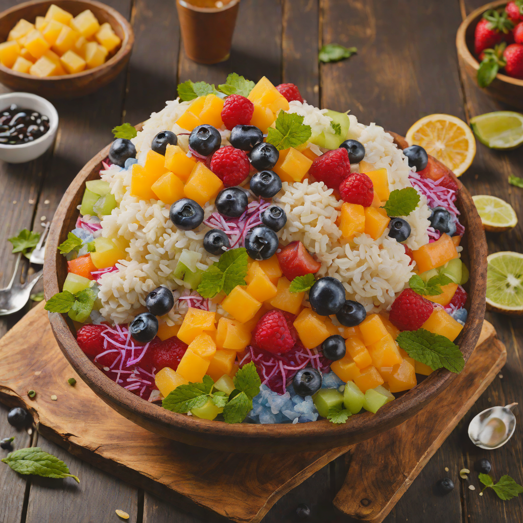 Halo-Halo Filipino Shaved Ice with Sweetened Beans and Tropical Fruits
