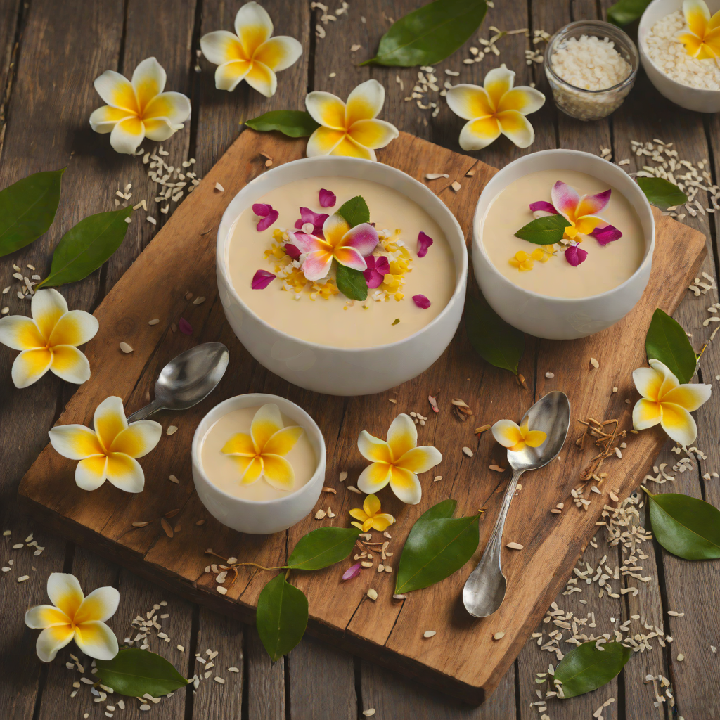 Tropical Plumeria-Infused Coconut Panna Cotta