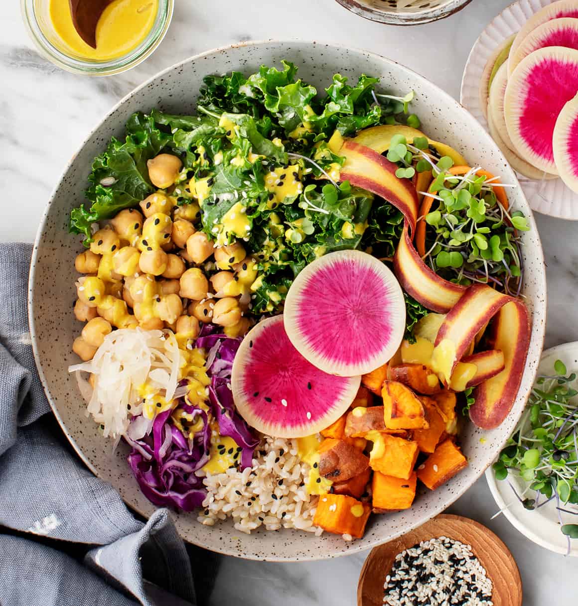 Bowl-Shaped Buttercup Salad with Citrus Vinaigrette