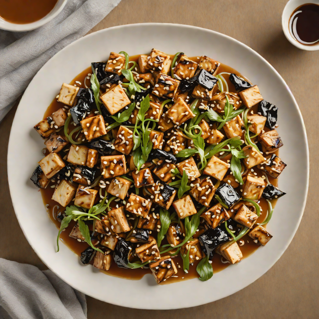 Charred Mushroom and Tofu Stir Fry with Miso-Sesame Sauce