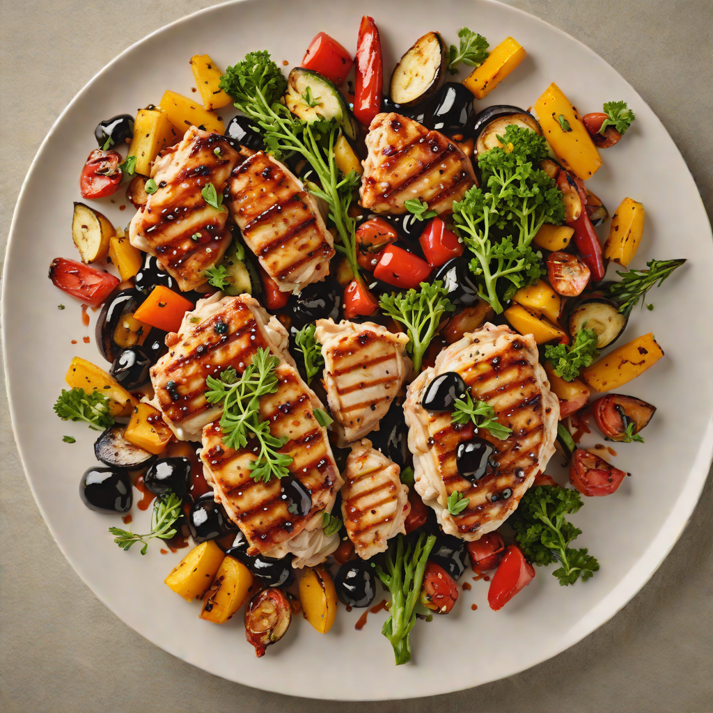 Sautéed Chicken with Tangy Balsamic Glaze and Roasted Vegetables