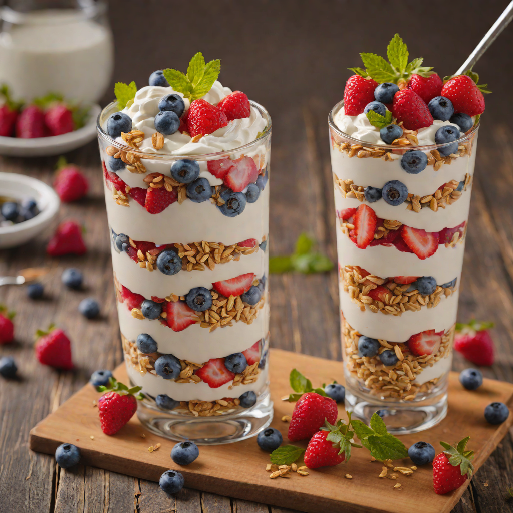 Star-Spangled Berry Parfait with Honey Yogurt