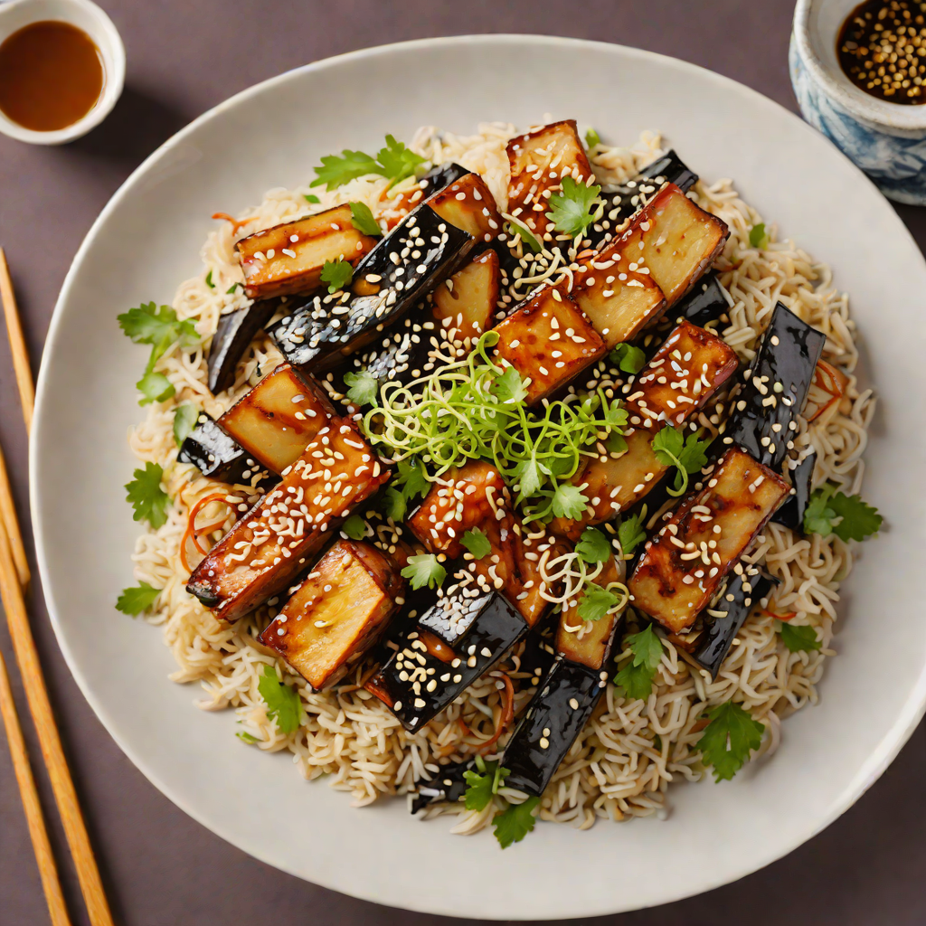 Bon Odori-Inspired Miso-Glazed Eggplant Donburi