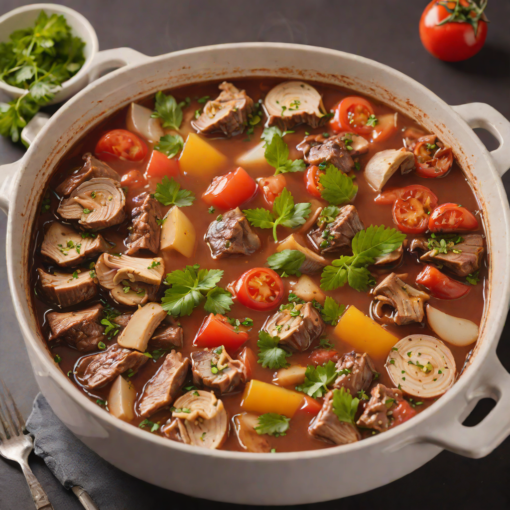 Four-Compartment Hot Pot with Tomato and Mushroom Broths