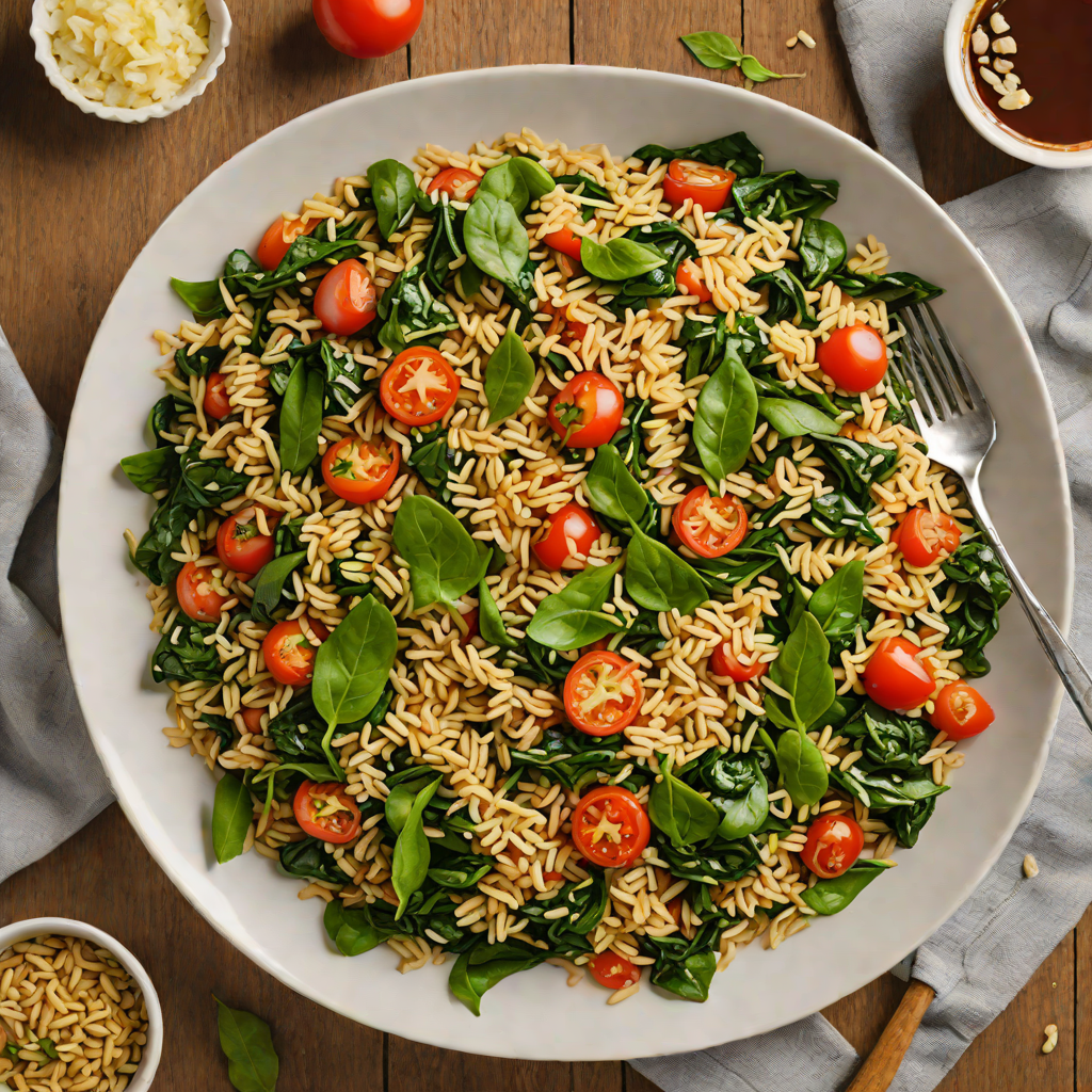 Sautéed Garlic Spinach and Tomato Rice Bowl