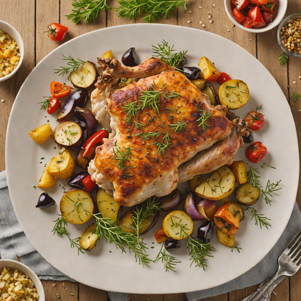Baked Herb-Rubbed Chicken with Roasted Vegetables