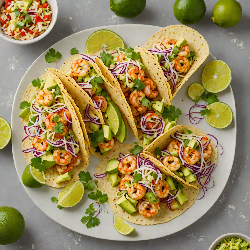 Tequila-Lime Shrimp Tacos with Avocado Slaw