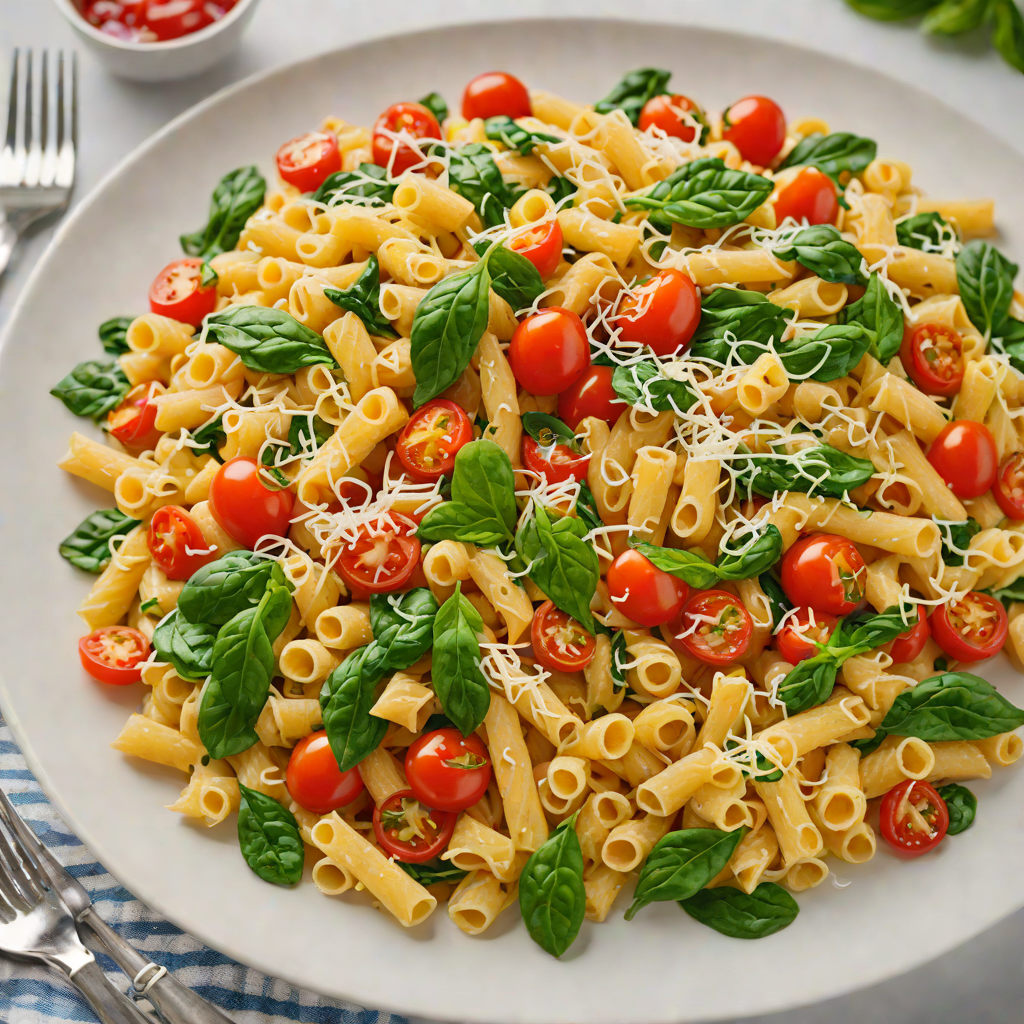 One-Pot Cheesy Veggie Pasta with Spinach and Cherry Tomatoes