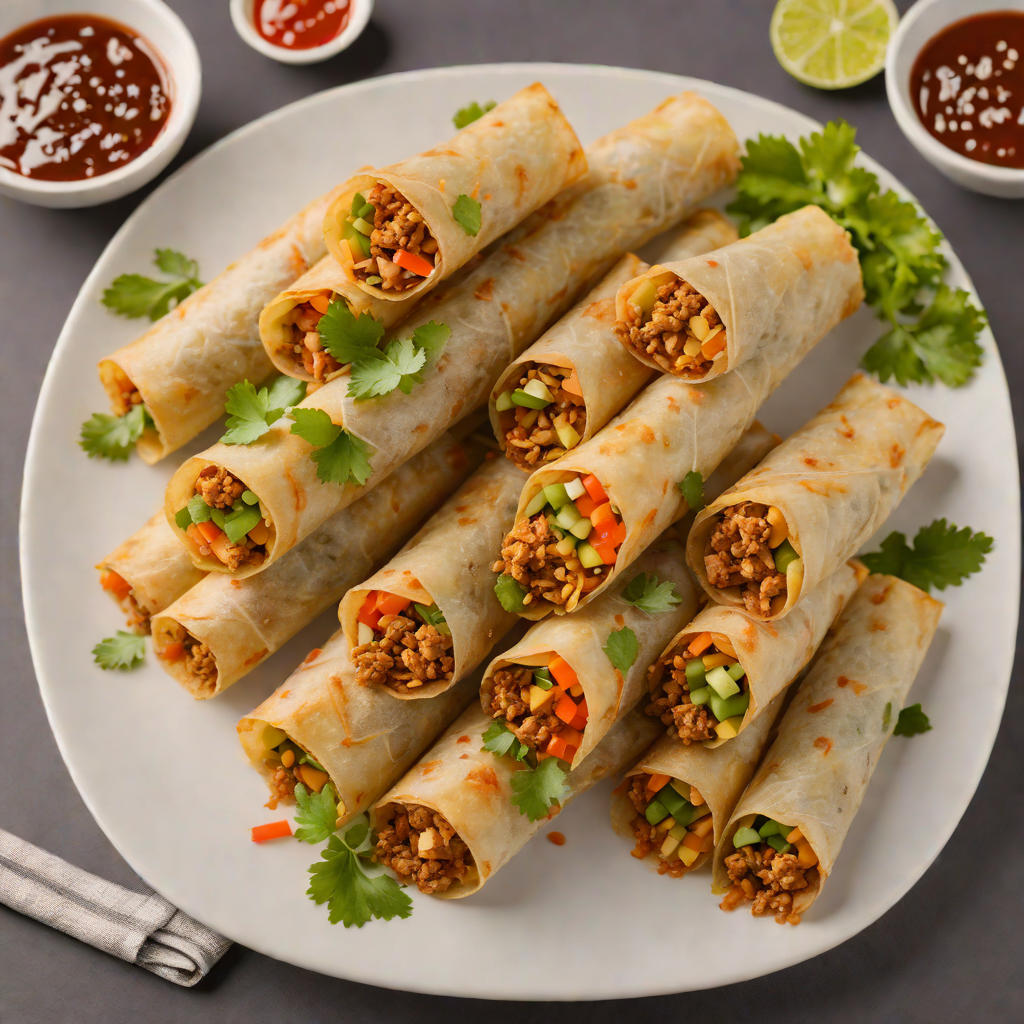 Pan-Fried Lumpia Wrappers with Ground Pork and Vegetables