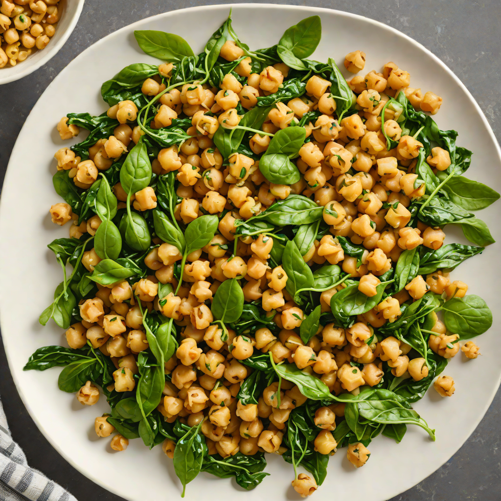 Sautéed Garlic and Herb Chickpeas with Spinach