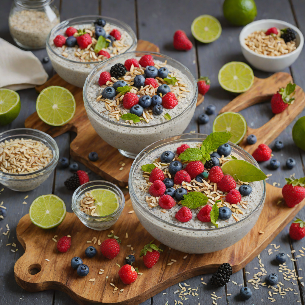 No-Bake Coconut-Lime Chia Pudding with Fresh Berries