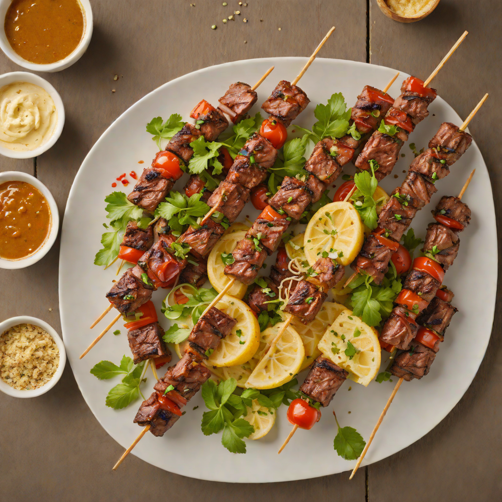 Grilled Cowboy-Spiced Beef Skewers with Garlic French Bread