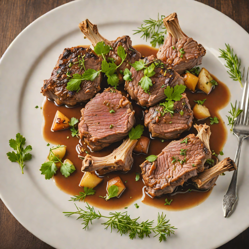 Slow-Roasted Mediterranean Lamb with Herb-Infused Garlic Jus