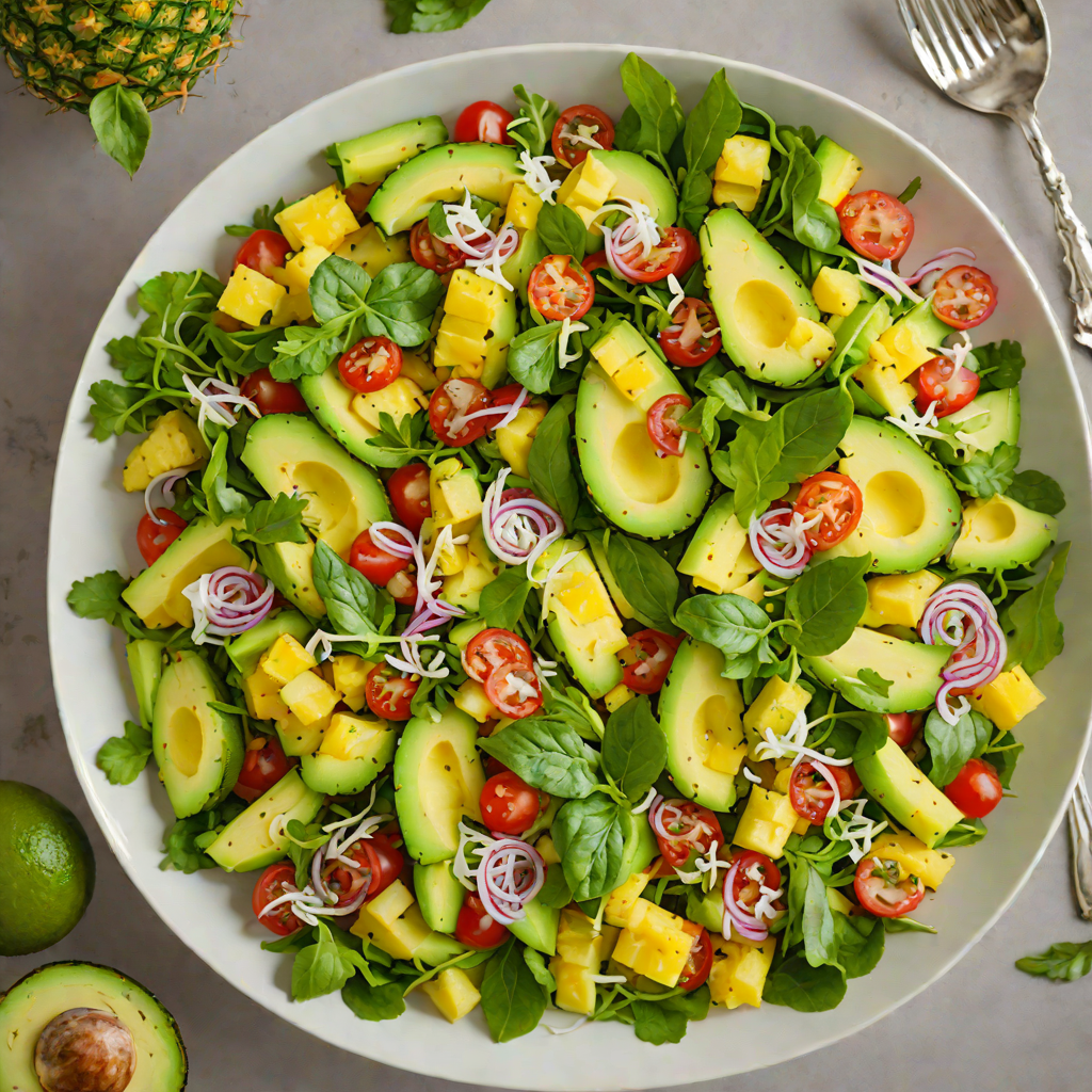 Pineapple and Avocado Tropical Salad with Lime Vinaigrette