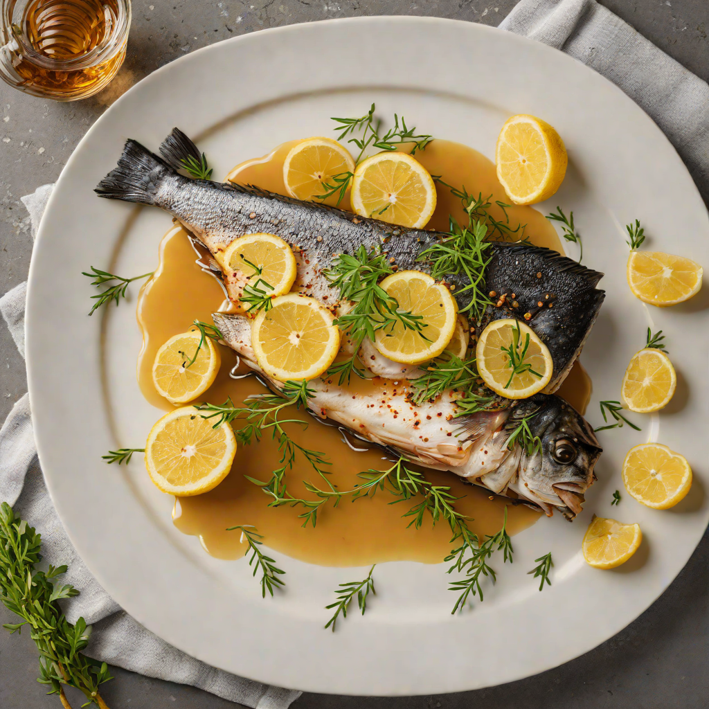 Honey-Glazed Black Sea Sea Bass with Lemon and Thyme