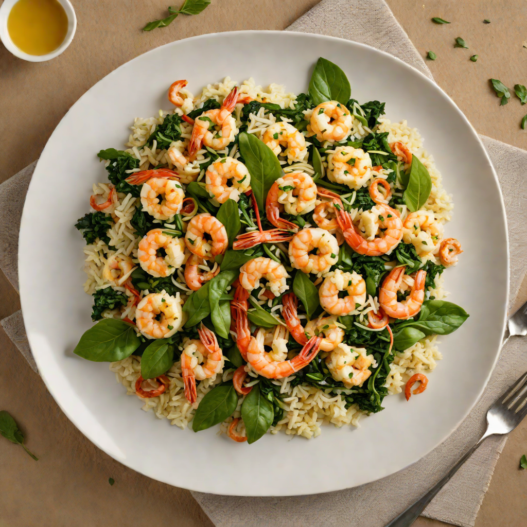 Cauliflower Rice Stir-Fry with Garlic Shrimp and Spinach