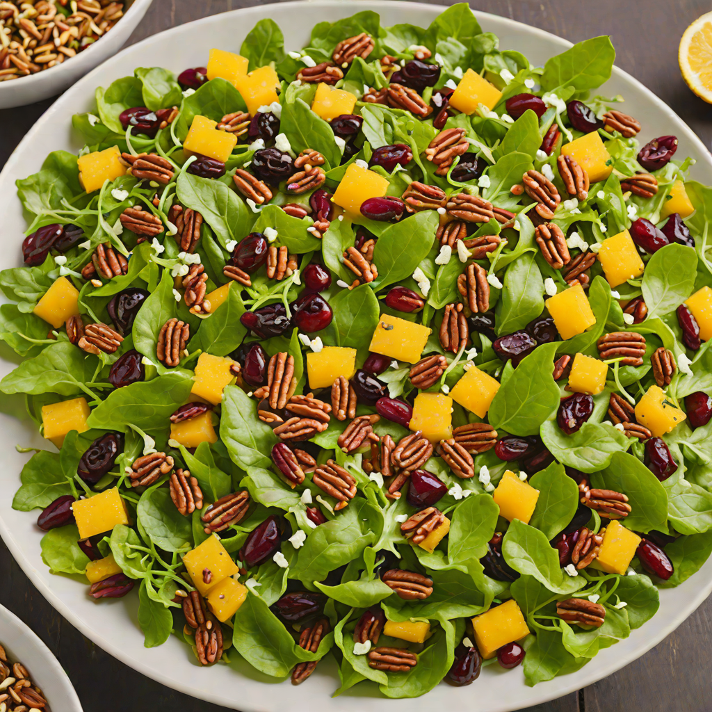 Sweet and Tangy Cranberry-Pecan Salad with Citrus Vinaigrette