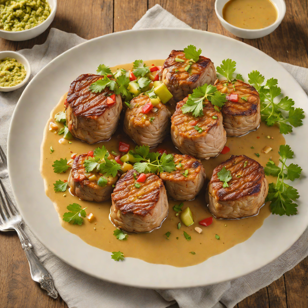 Mofongo-Stuffed Pork Tenderloin with Garlic Mojo Sauce