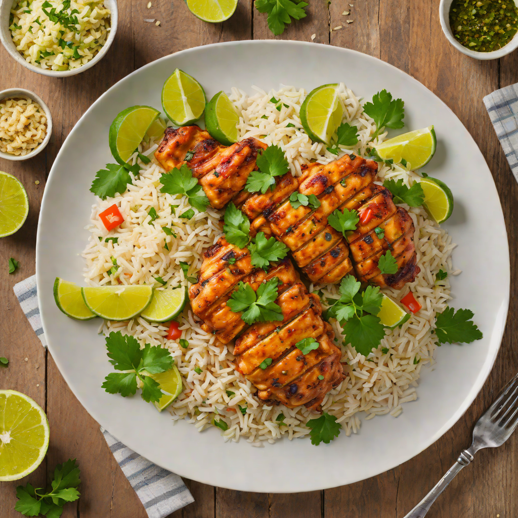 Spiced Dominican-Style Chicken with Cilantro-Lime Rice