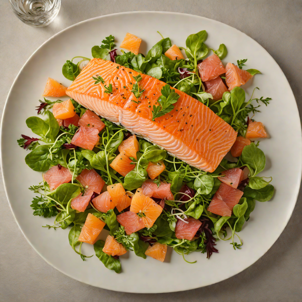 Pan-Seared Salmon with Grapefruit and Bitter Greens Salad