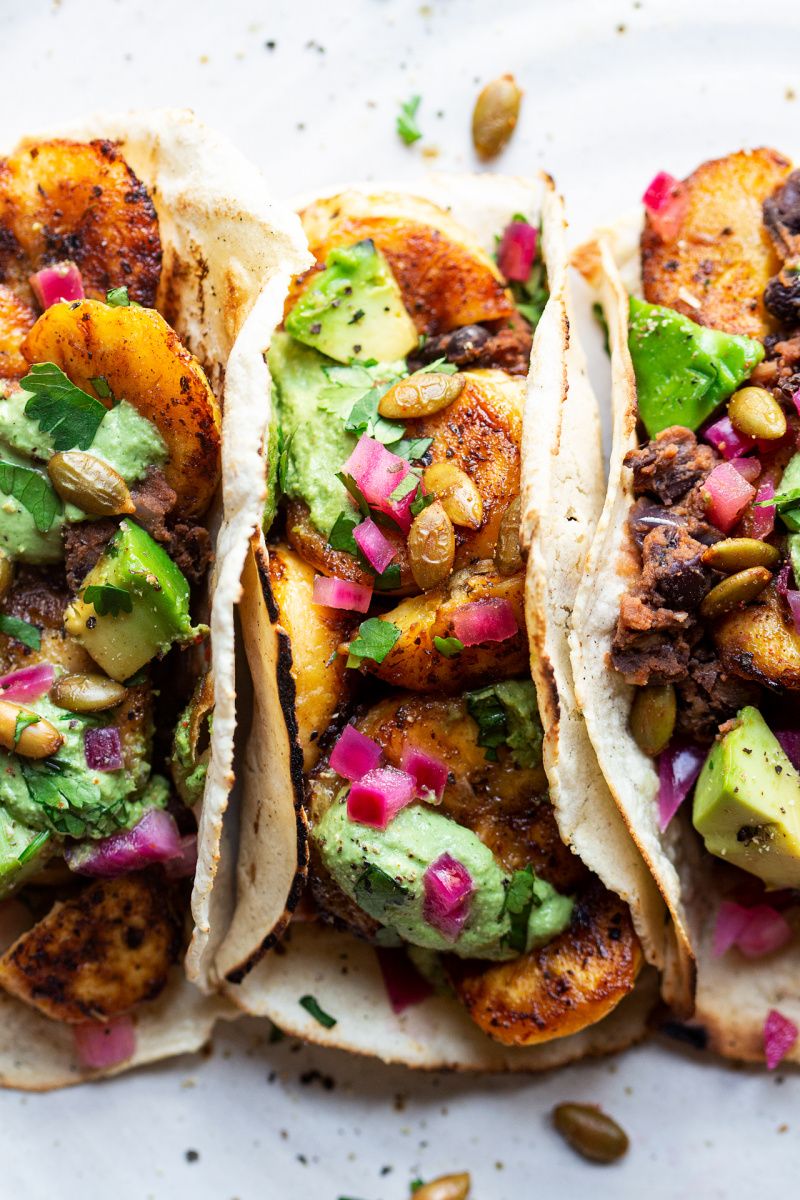 Caribbean-Style Black Bean and Plantain Tacos