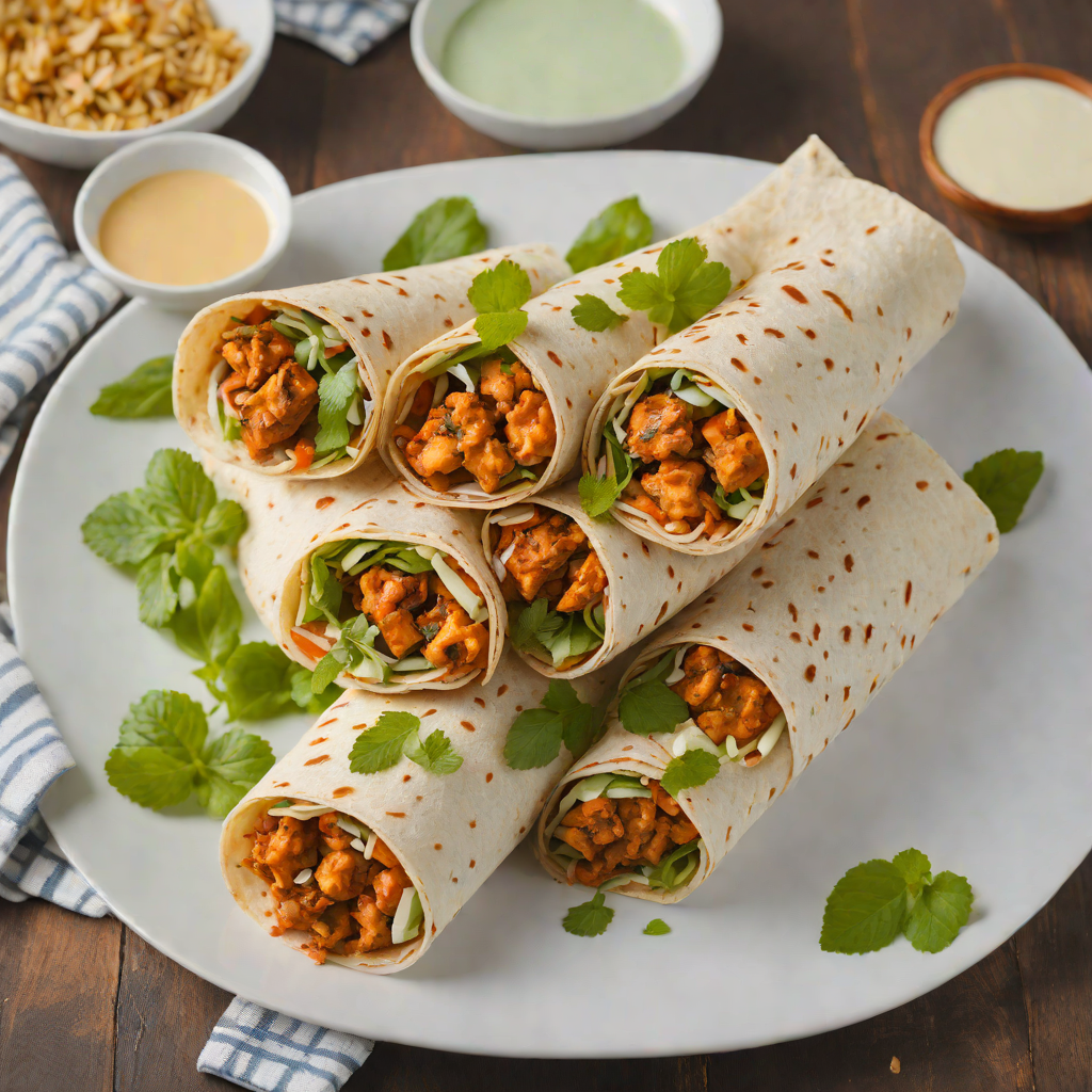 Choolaah-Inspired Grilled Tandoori Chicken Wrap with Mint Yogurt Sauce