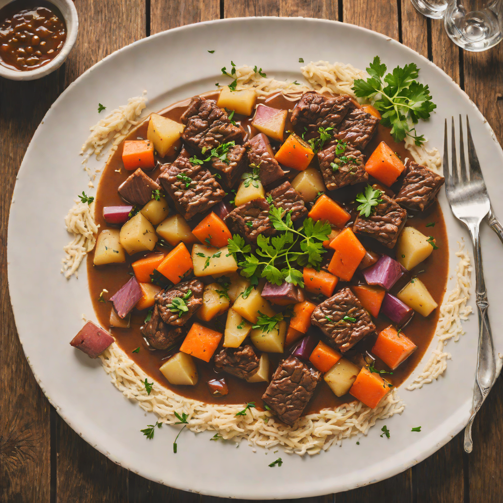 Iron Golem-Inspired Rustic Beef Stew with Root Vegetables