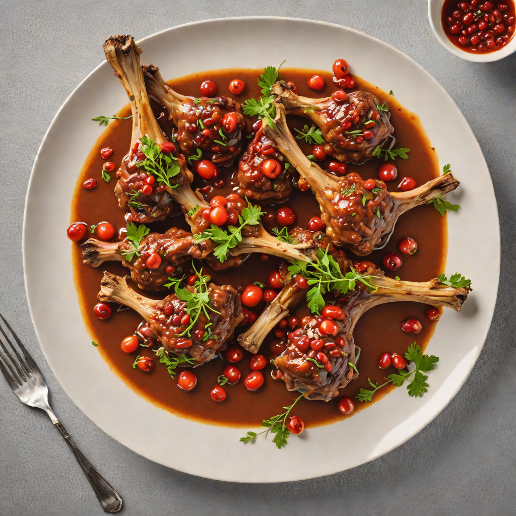 Slow-Cooked Lamb Shanks with Quandong and Pepperberry Sauce