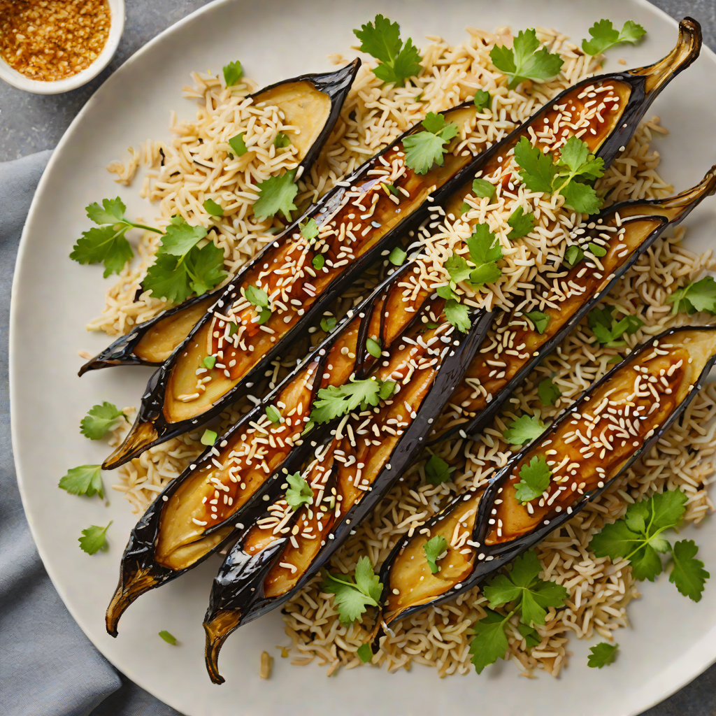 Sheet Pan Miso-Glazed Eggplant with Sesame Rice