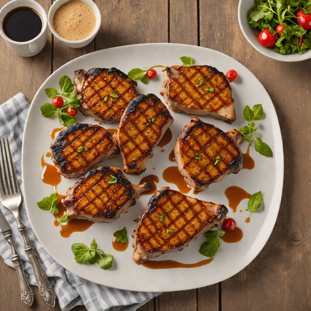 Coffee-Rubbed Grilled Pork Chops with Spiced Maple Glaze