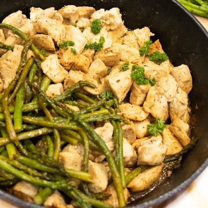 One-Pot Garlic Butter Chicken & Asparagus