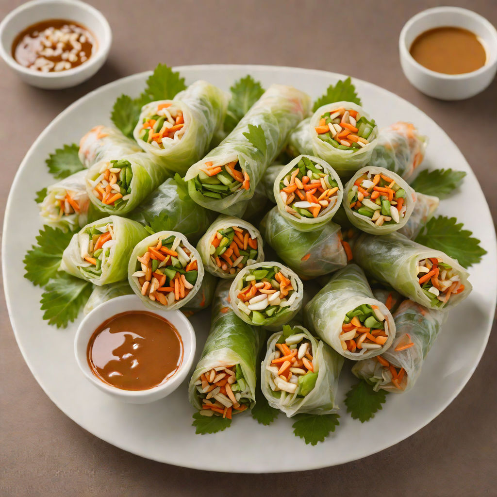 Fresh Thai Spring Rolls with Peanut Dipping Sauce