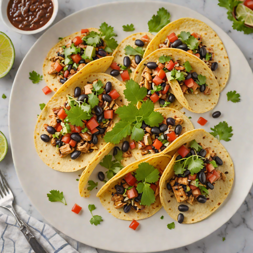 Pan-Seared Chicken Chalupas with Spiced Black Bean Salsa