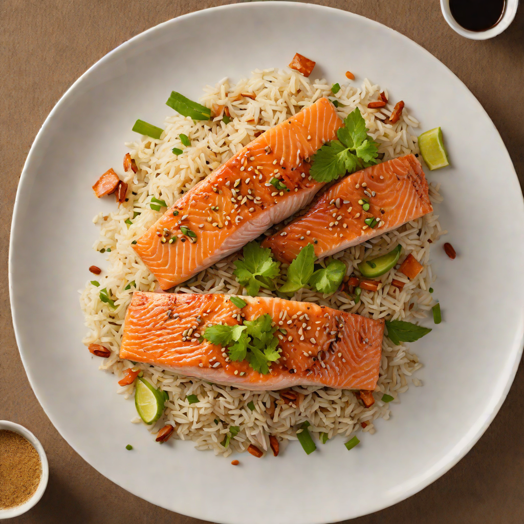 Seared Soy-Ginger Salmon with Sesame Rice