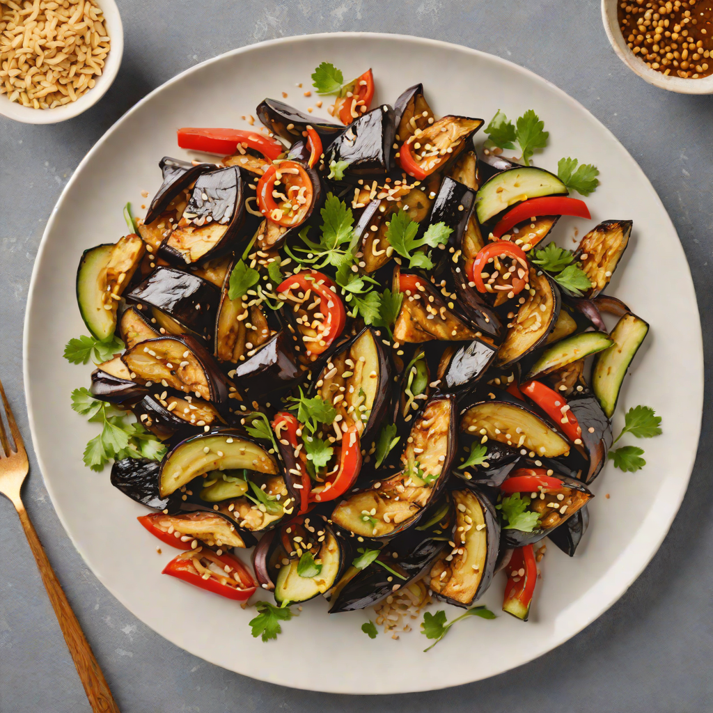 Half-and-Half Miso and Soy Glazed Eggplant Stir-Fry