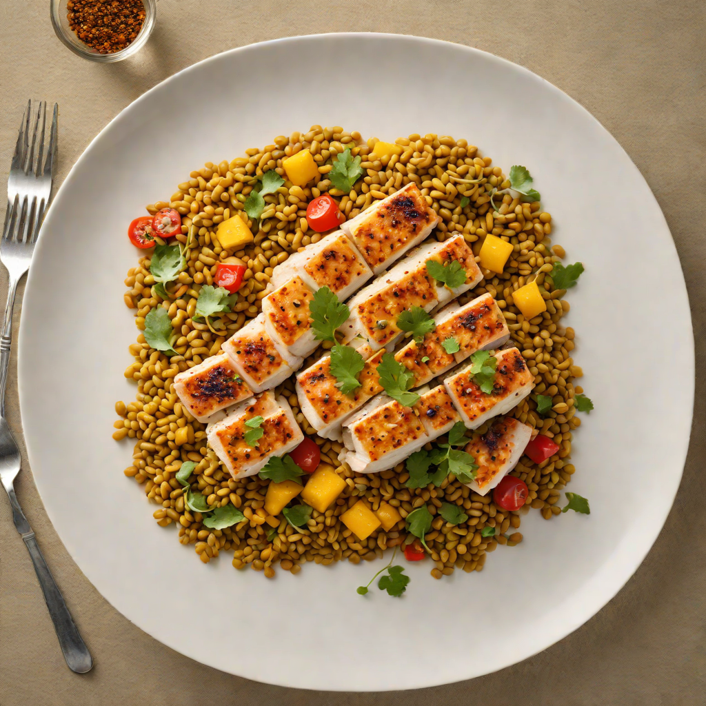 Pan-Seared Chicken with Turmeric and Cumin-Spiced Lentils