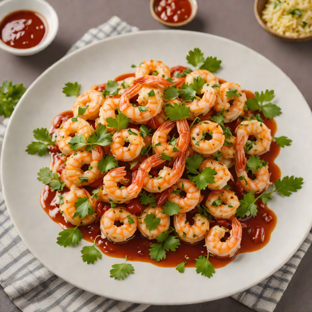 Garlic and Cilantro Shrimp with Spicy Tomato Sauce