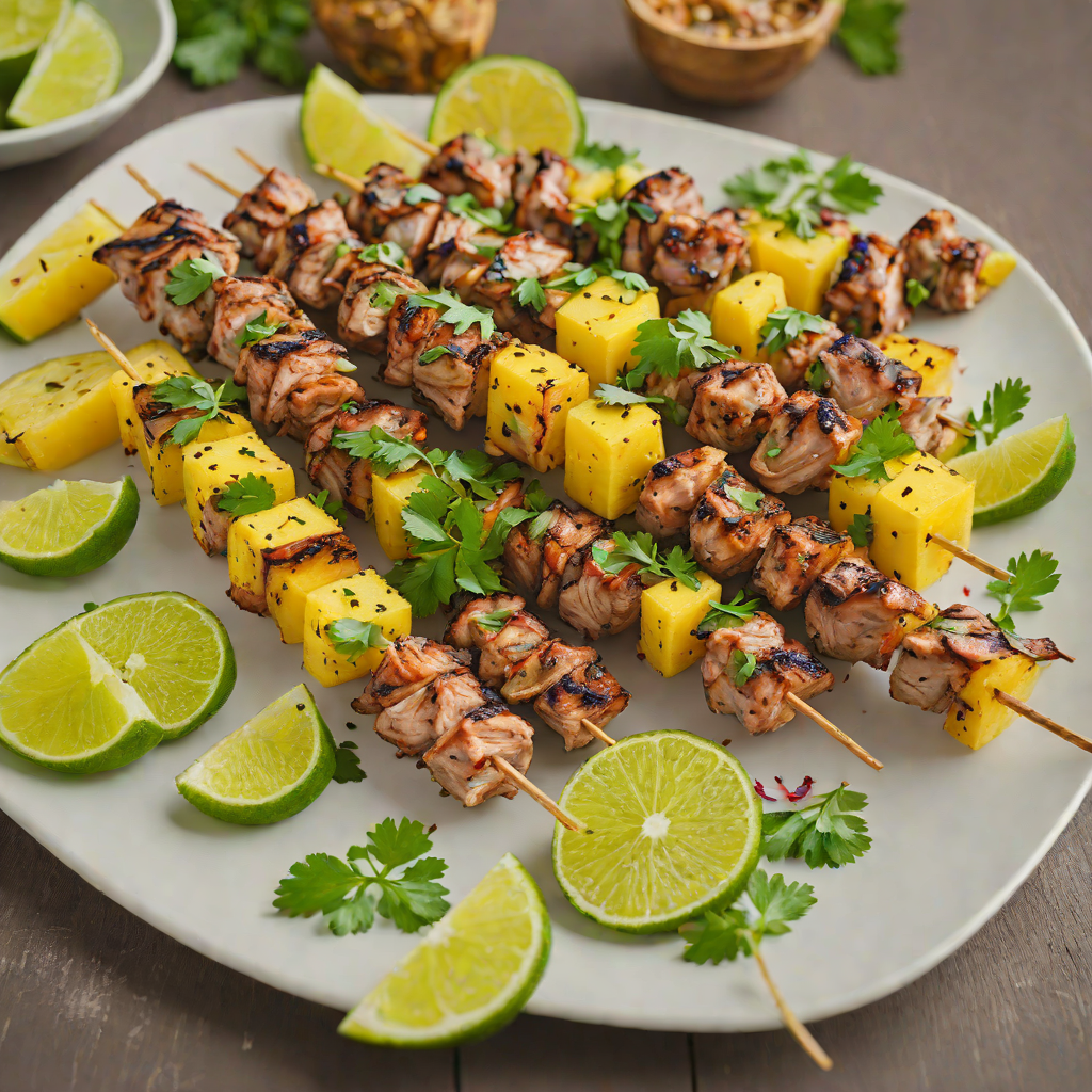 Cilantro-Lime Grilled Pork Skewers with Pineapple