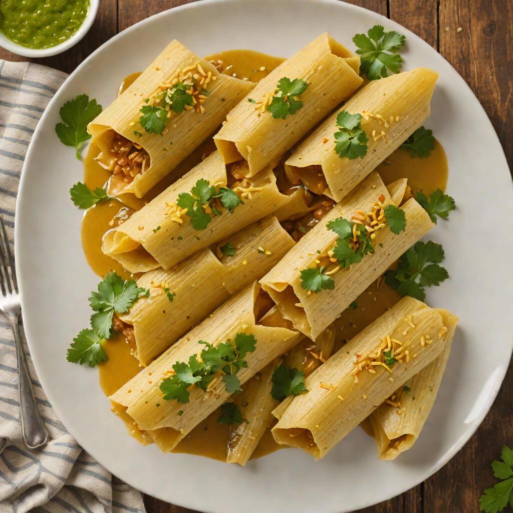 Stuffed Corn Tamales with Aji Verde Sauce