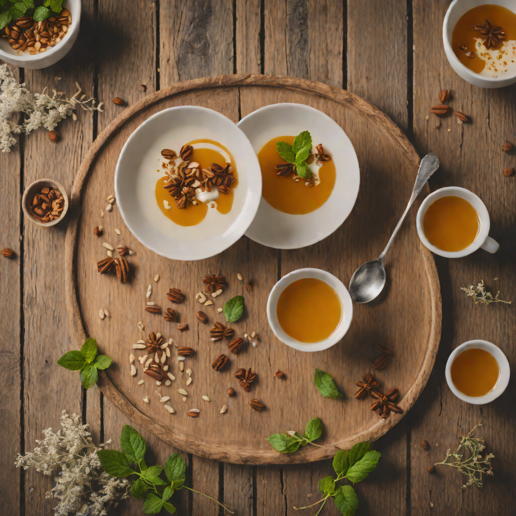 Vanilla-Chai Panna Cotta with Cardamom Honey Drizzle