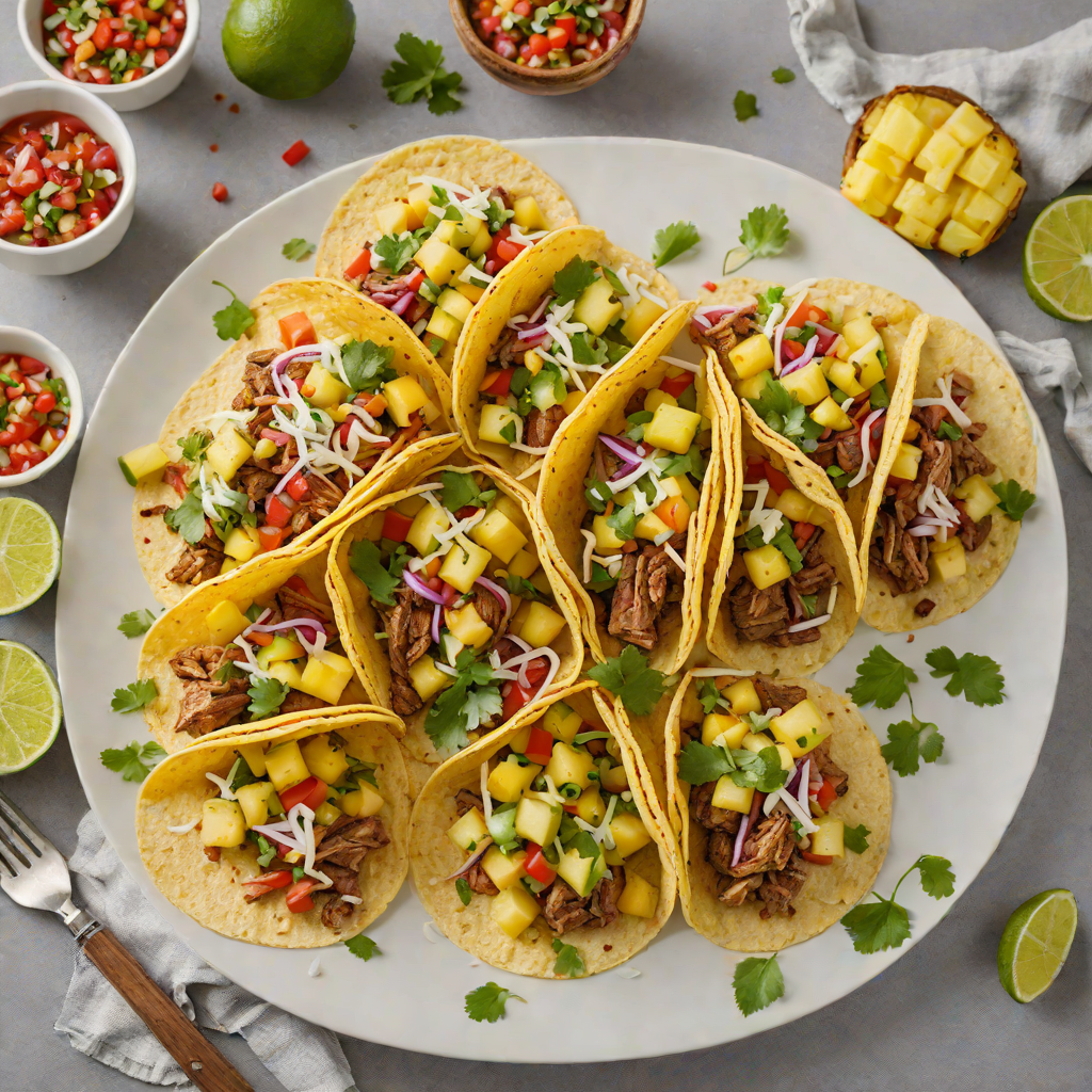Spiced Dominican-Style Pork Tacos with Pineapple Salsa